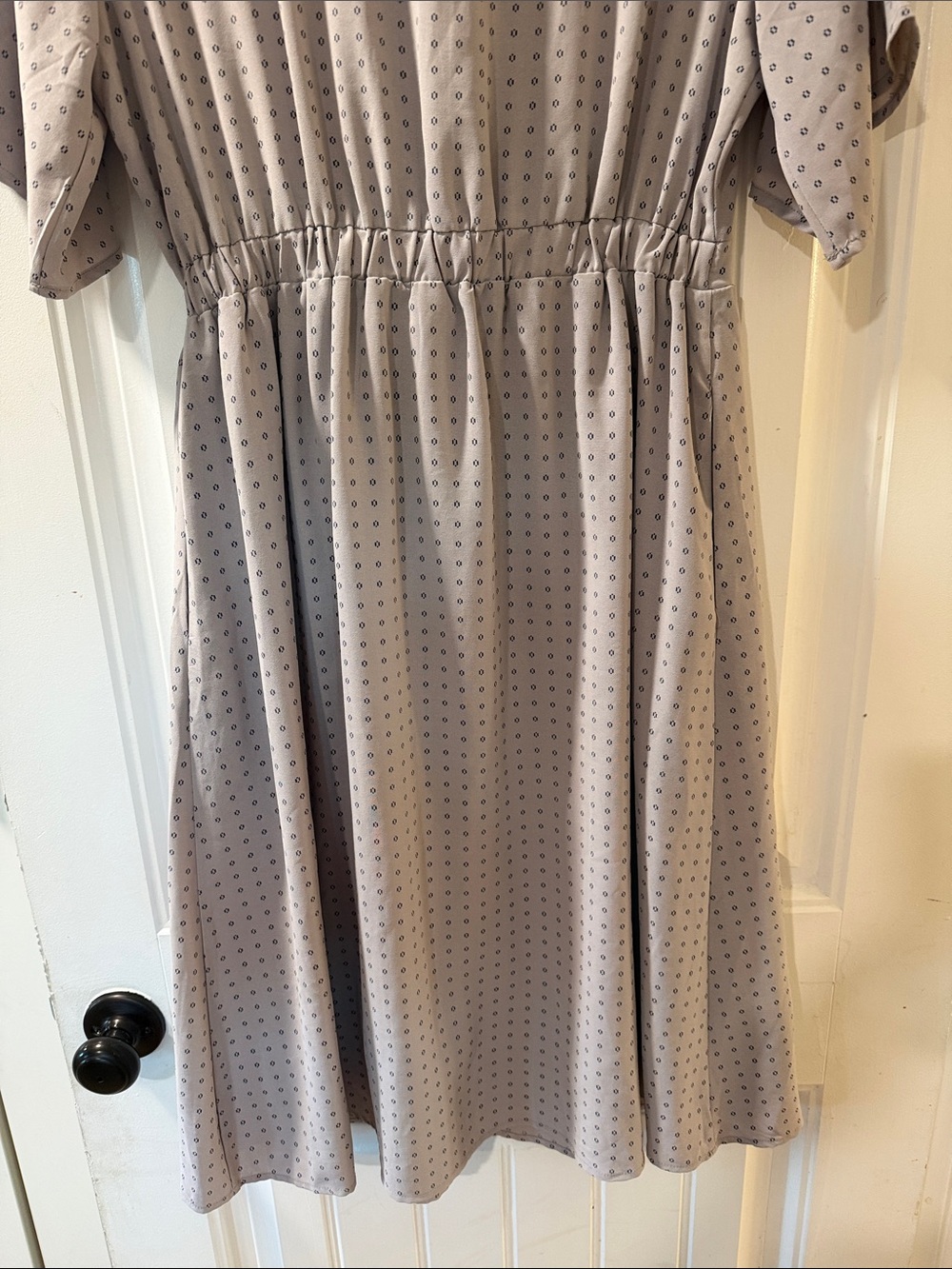 Polagram Lavender Dot Button-Front Midi Dress - Picture 6 of 6